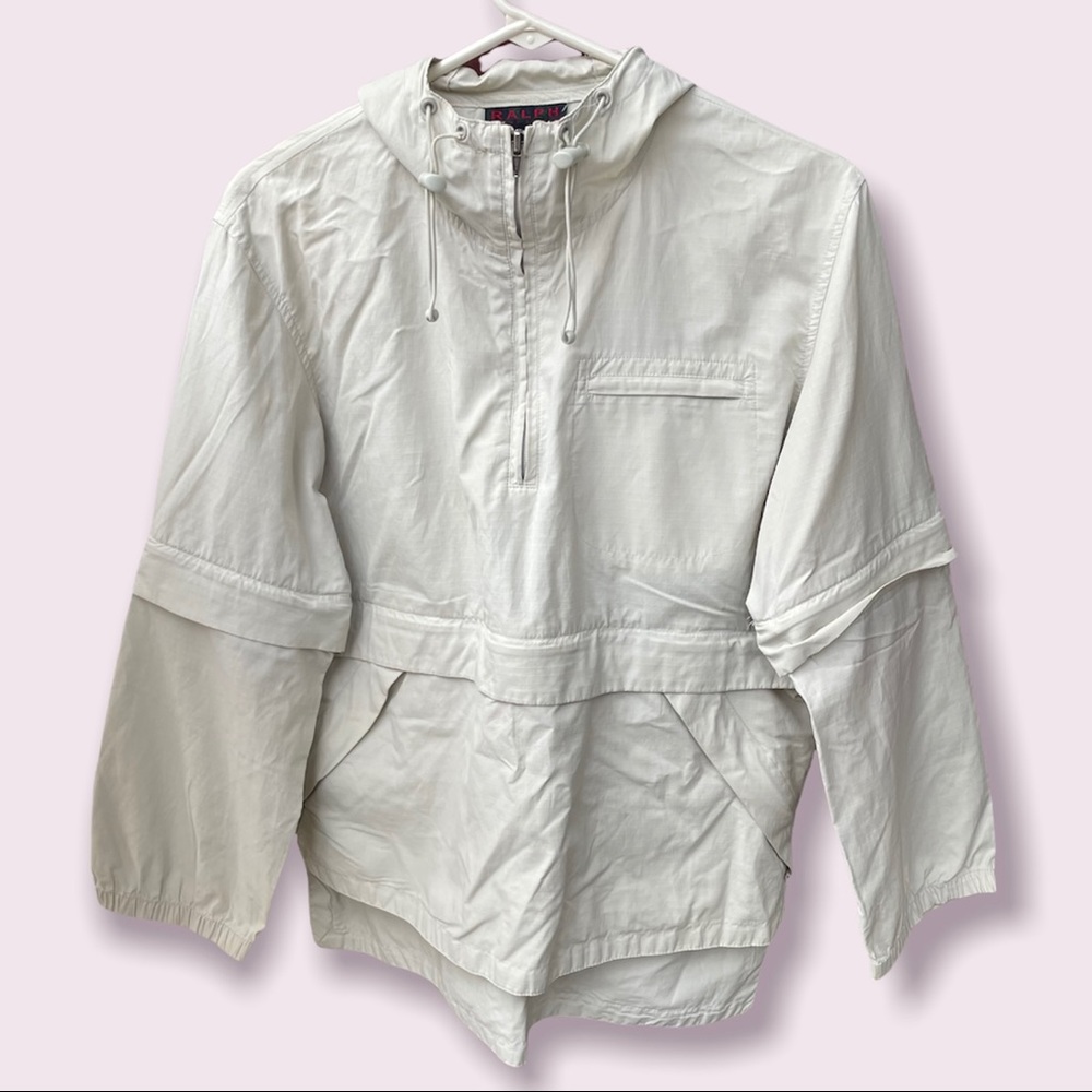 Vintage Ralph Lauren Windbreaker Jacket Beige with Hood